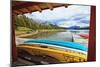 Boats on a Dock, Maligne Lake, Canada-George Oze-Mounted Photographic Print