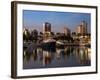 Boats on a Marina at Dusk, Shoreline Village, Long Beach, Los Angeles County, California, USA-null-Framed Premium Photographic Print