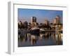 Boats on a Marina at Dusk, Shoreline Village, Long Beach, Los Angeles County, California, USA-null-Framed Photographic Print