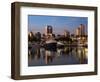 Boats on a Marina at Dusk, Shoreline Village, Long Beach, Los Angeles County, California, USA-null-Framed Photographic Print