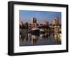 Boats on a Marina at Dusk, Shoreline Village, Long Beach, Los Angeles County, California, USA-null-Framed Photographic Print