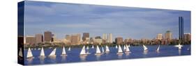 Boats on a River by a City, Charles River, Boston, Massachusetts, USA-null-Stretched Canvas