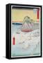 Boats on a Shore-Ando Hiroshige-Framed Stretched Canvas