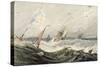 Boats on a Stormy Sea (W/C over Graphite on Wove Paper)-Francois Louis Thomas Francia-Stretched Canvas