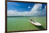 Boats on beach, Dunmore Town, Harbour Island, Eleuthera Island, Bahamas-null-Framed Photographic Print