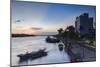 Boats on Ben Tre River at Sunset, Ben Tre, Mekong Delta, Vietnam, Indochina, Southeast Asia, Asia-Ian Trower-Mounted Photographic Print