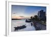 Boats on Ben Tre River at Sunset, Ben Tre, Mekong Delta, Vietnam, Indochina, Southeast Asia, Asia-Ian Trower-Framed Photographic Print