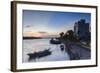 Boats on Ben Tre River at Sunset, Ben Tre, Mekong Delta, Vietnam, Indochina, Southeast Asia, Asia-Ian Trower-Framed Photographic Print