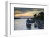 Boats on Ben Tre River at Sunset, Ben Tre, Mekong Delta, Vietnam, Indochina, Southeast Asia, Asia-Ian Trower-Framed Photographic Print