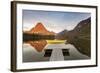 Boats on Calm Morning at Two Medicine Lake in Glacier National Park, Montana, USA-Chuck Haney-Framed Photographic Print