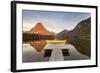 Boats on Calm Morning at Two Medicine Lake in Glacier National Park, Montana, USA-Chuck Haney-Framed Photographic Print