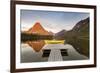 Boats on Calm Morning at Two Medicine Lake in Glacier National Park, Montana, USA-Chuck Haney-Framed Photographic Print