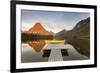 Boats on Calm Morning at Two Medicine Lake in Glacier National Park, Montana, USA-Chuck Haney-Framed Photographic Print