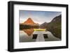 Boats on Calm Morning at Two Medicine Lake in Glacier National Park, Montana, USA-Chuck Haney-Framed Photographic Print