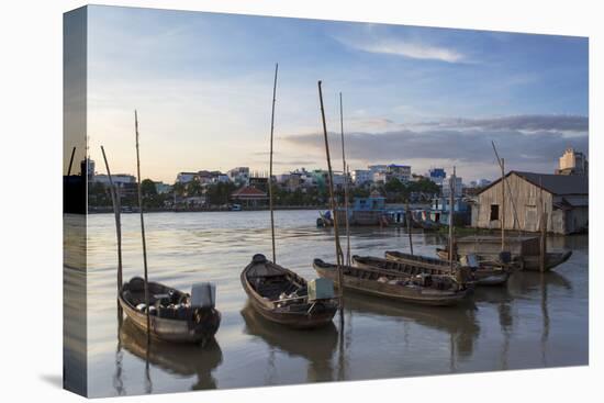 Boats on Can Tho River, Can Tho, Mekong Delta, Vietnam, Indochina, Southeast Asia, Asia-Ian Trower-Stretched Canvas