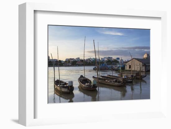 Boats on Can Tho River, Can Tho, Mekong Delta, Vietnam, Indochina, Southeast Asia, Asia-Ian Trower-Framed Photographic Print