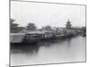 Boats on Canal with Pagoda in Background-null-Mounted Photographic Print