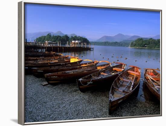 Boats on Derwent Water at Keswick, Lake District National Park, Cumbria, England, United Kingdom-Patrick Dieudonne-Framed Photographic Print