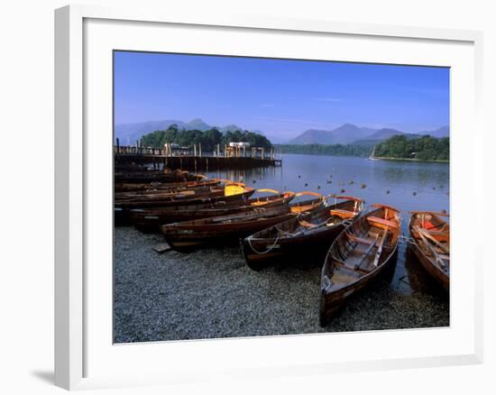 Boats on Derwent Water at Keswick, Lake District National Park, Cumbria, England, United Kingdom-Patrick Dieudonne-Framed Photographic Print