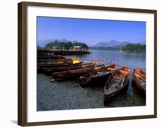 Boats on Derwent Water at Keswick, Lake District National Park, Cumbria, England, United Kingdom-Patrick Dieudonne-Framed Photographic Print