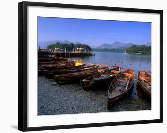 Boats on Derwent Water at Keswick, Lake District National Park, Cumbria, England, United Kingdom-Patrick Dieudonne-Framed Photographic Print