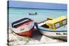 Boats on Eagle Beach, Aruba-George Oze-Stretched Canvas