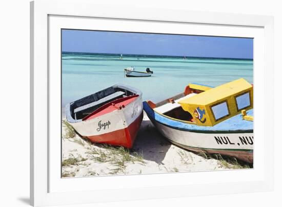 Boats on Eagle Beach, Aruba-George Oze-Framed Photographic Print