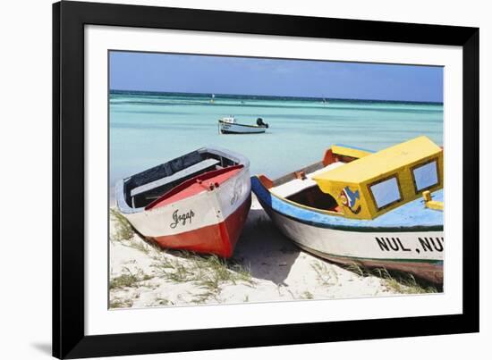 Boats on Eagle Beach, Aruba-George Oze-Framed Photographic Print