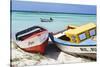 Boats on Eagle Beach, Aruba-George Oze-Stretched Canvas