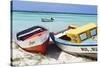 Boats on Eagle Beach, Aruba-George Oze-Stretched Canvas