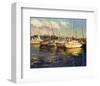 Boats On Glassy Harbor-Furtesen-Framed Art Print