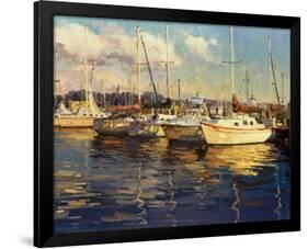 Boats On Glassy Harbor-Furtesen-Framed Art Print