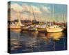 Boats on Glassy Harbor-Furtesen-Stretched Canvas