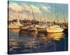 Boats on Glassy Harbor-Furtesen-Stretched Canvas