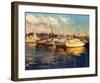 Boats on Glassy Harbor-Furtesen-Framed Art Print