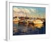 Boats on Glassy Harbor-Furtesen-Framed Art Print