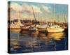 Boats on Glassy Harbor-Furtesen-Stretched Canvas