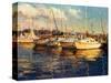 Boats on Glassy Harbor-Furtesen-Stretched Canvas