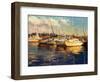 Boats on Glassy Harbor-Furtesen-Framed Art Print