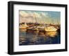 Boats on Glassy Harbor-Furtesen-Framed Art Print