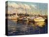Boats on Glassy Harbor-Furtesen-Stretched Canvas