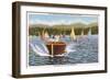 Boats on Lake Arrowhead, California-null-Framed Art Print