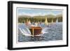 Boats on Lake Arrowhead, California-null-Framed Art Print