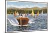 Boats on Lake Arrowhead, California-null-Mounted Art Print