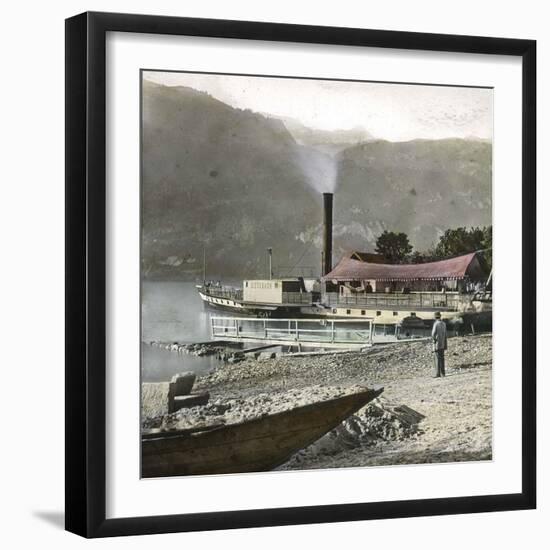 Boats on Lake Brienz (Switzerland), Circa 1865-Leon, Levy et Fils-Framed Photographic Print