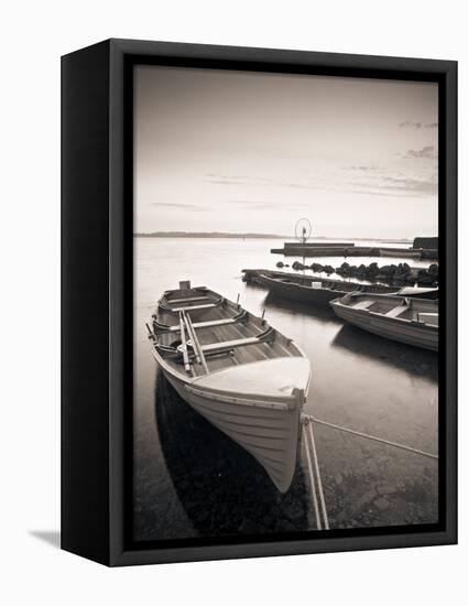 Boats on Lake, Connemara, County Galway, Ireland-Peter Adams-Framed Stretched Canvas