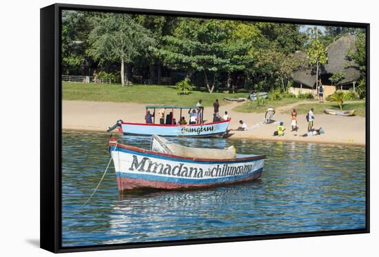 Boats on Lake Malawi, Cape Maclear, Malawi, Africa-Michael Runkel-Framed Stretched Canvas