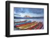 Boats on Lugu Lake at dawn, Yunnan, China-Ian Trower-Framed Photographic Print