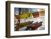 Boats on Lugu Lake, Lige village, Yunnan, China-Ian Trower-Framed Photographic Print