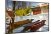 Boats on Lugu Lake, Lige village, Yunnan, China-Ian Trower-Mounted Photographic Print